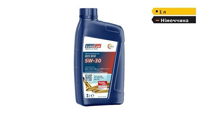 Моторна олива 1 літр EUROLUB WIV ECO 5W-30 синтетична Дніпро - зображення 1