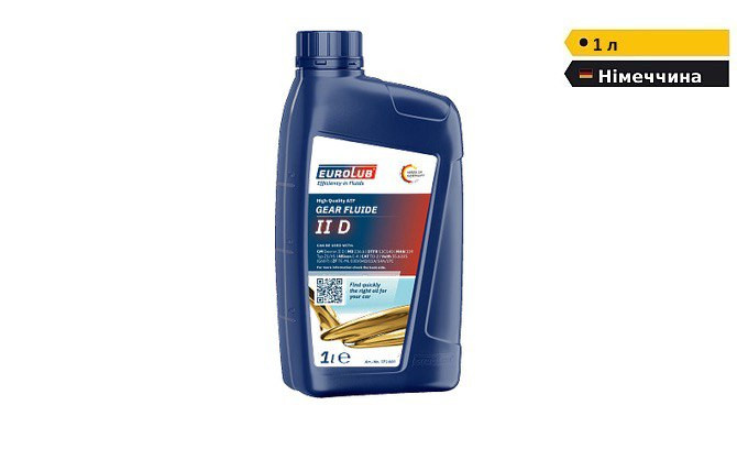 Олива 1 літр EUROLUB Gear Fluide II D ATF червона для ГУР вантажних авто CAT Ford Mercedes Дніпро - зображення 1