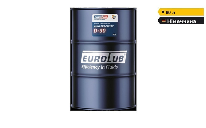 Антифриз 60 літрів EUROLUB D-30 концентрат червоний G12+ -74°С для VW Mercedes MAN DAF Porsche Дніпро - зображення 1