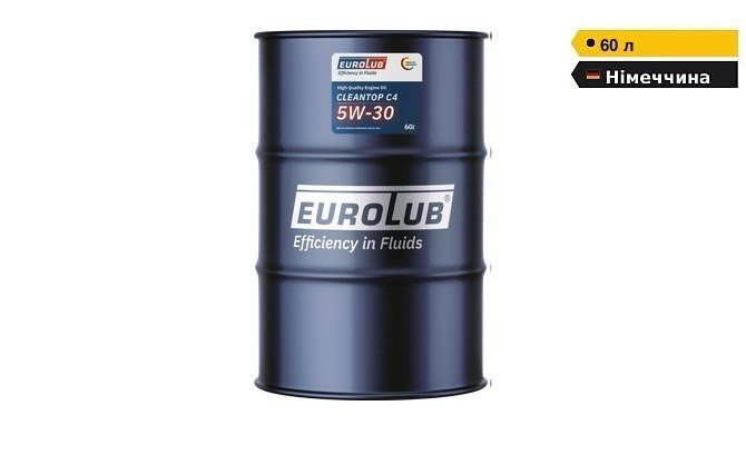 Моторна олива EUROLUB CLEANTOP C4 SAE 5W/30 синтетична | 60л Дніпро - зображення 1
