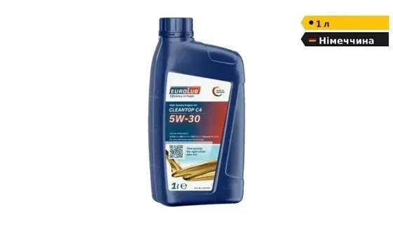 Моторна олива EUROLUB CLEANTOP C4 SAE 5W/30 синтетична | 1л Дніпро