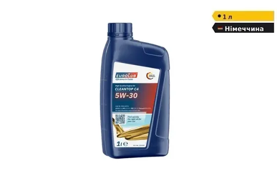 Моторна олива EUROLUB CLEANTOP C4 SAE 5W/30 синтетична | 1л Дніпро