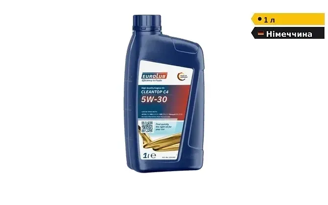 Моторна олива EUROLUB CLEANTOP C4 SAE 5W/30 синтетична | 1л Дніпро - зображення 1
