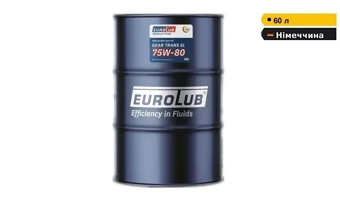 Трансмісійна олива 60 літрів EUROLUB Gear Trans SL 75W-80 синтетична GL-4 для КПП вантажних авто Дніпро - зображення 1