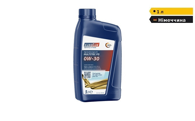 Моторна олива EUROLUB ECO MULTITEC FO SAE 0W/30 синтетична | 1л | для легкових авто і фургонів Дніпро - зображення 1